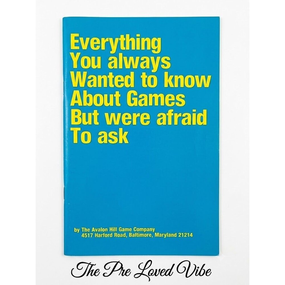 Avalon Hill - 1977 Game Catalog, Everything You Always Wanted to Know About Game